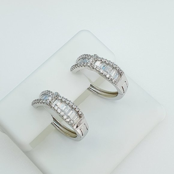 "925 Sterling Silver Cubic Zirconia Earrings, UU1P6A6147 - Picture 4 of 11